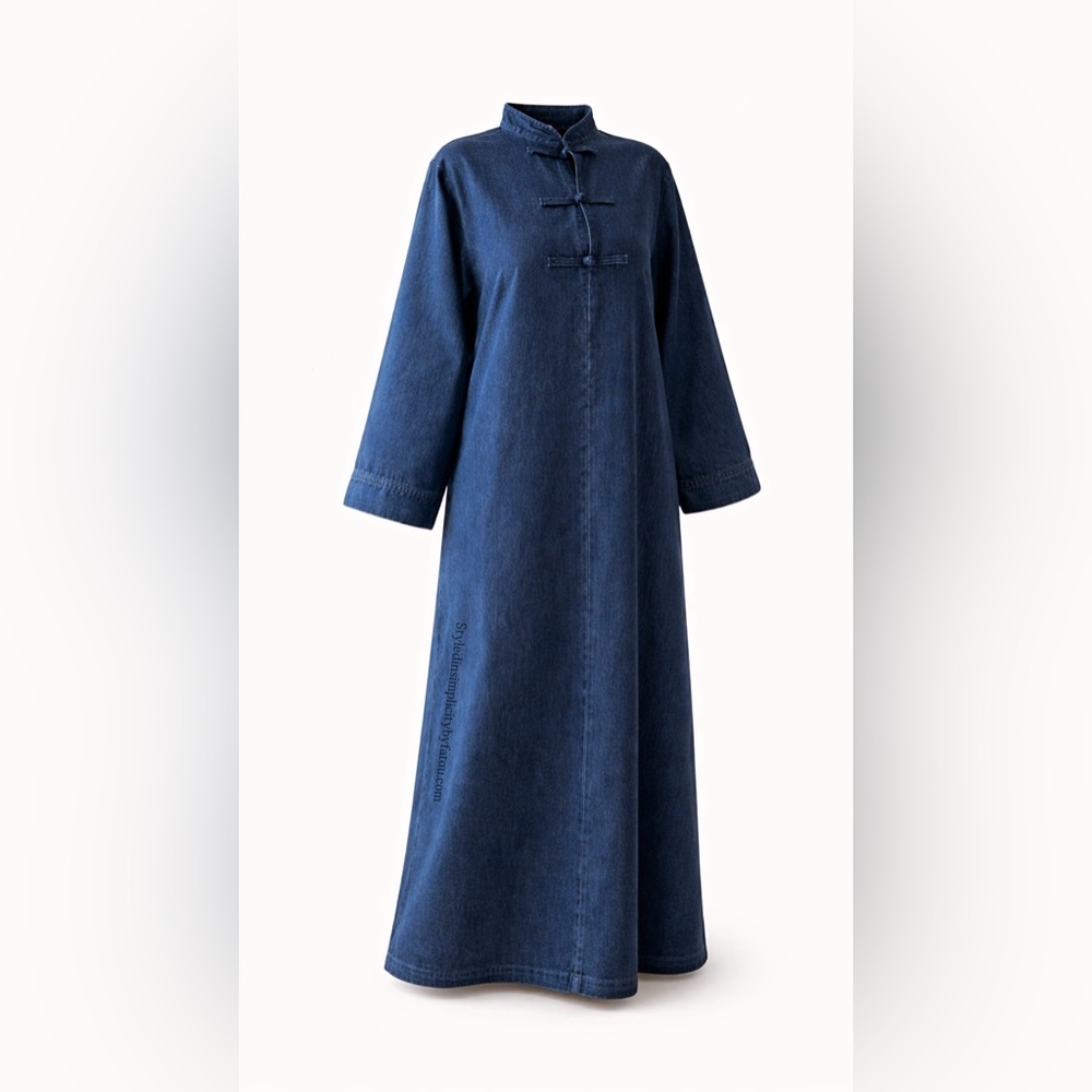 Denim Maxi Dress Abaya modest dress Muslim Abaya Dress